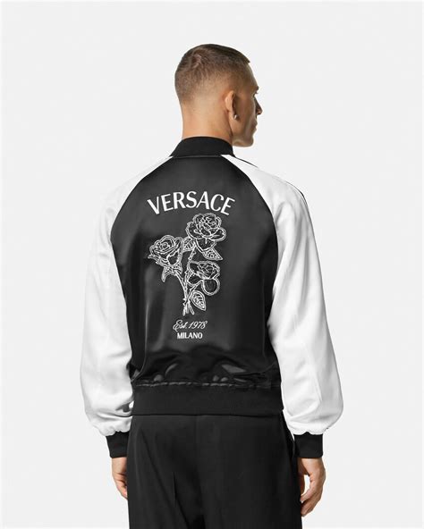 Versace Roses Bomber Jacket Black 